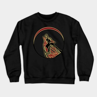 Wolf Totem In Scarlet and Gold Crewneck Sweatshirt